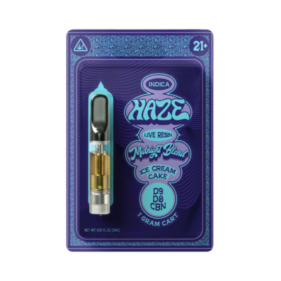 Haze<span> Midnight Blend </span>Live Resin Cartridge<small> ICE CREAM CAKE - 1 GRAM </small>